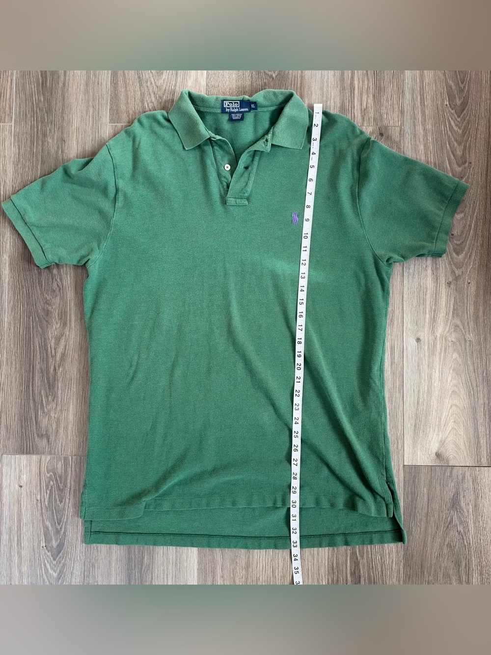 Vintage Polo Ralph Lauren Green Polo with Purple Horse Size XL
